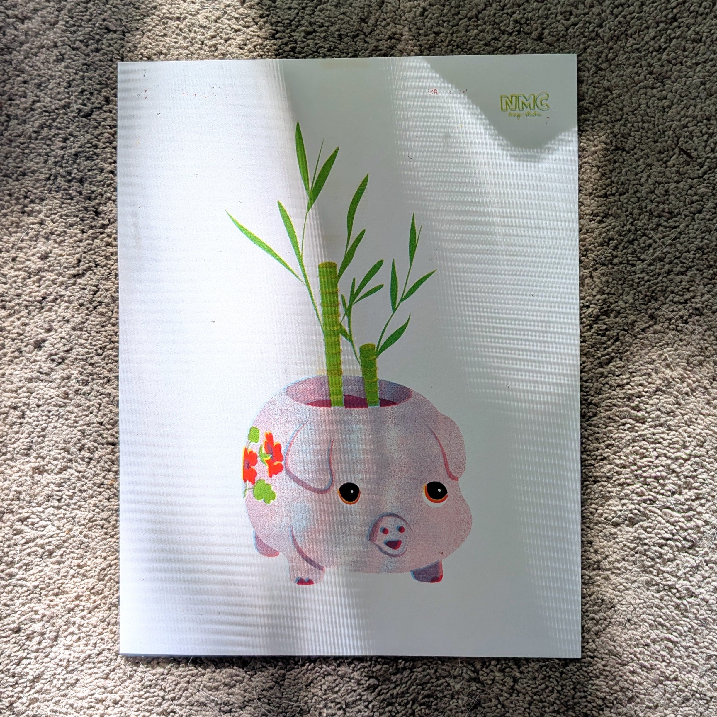 Lucky Bamboo Risograph Print image 0