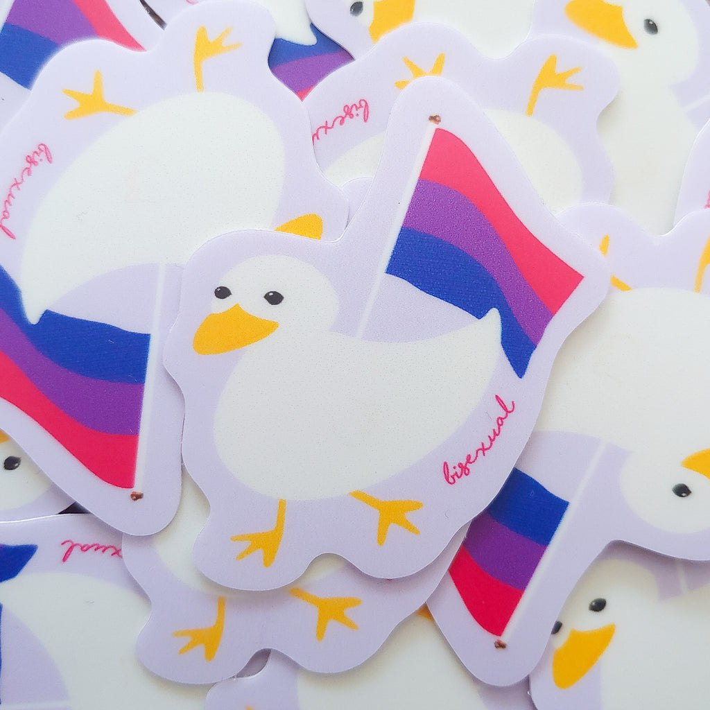 Gus the Duck Pride Flag Sticker - Weatherproof image 3