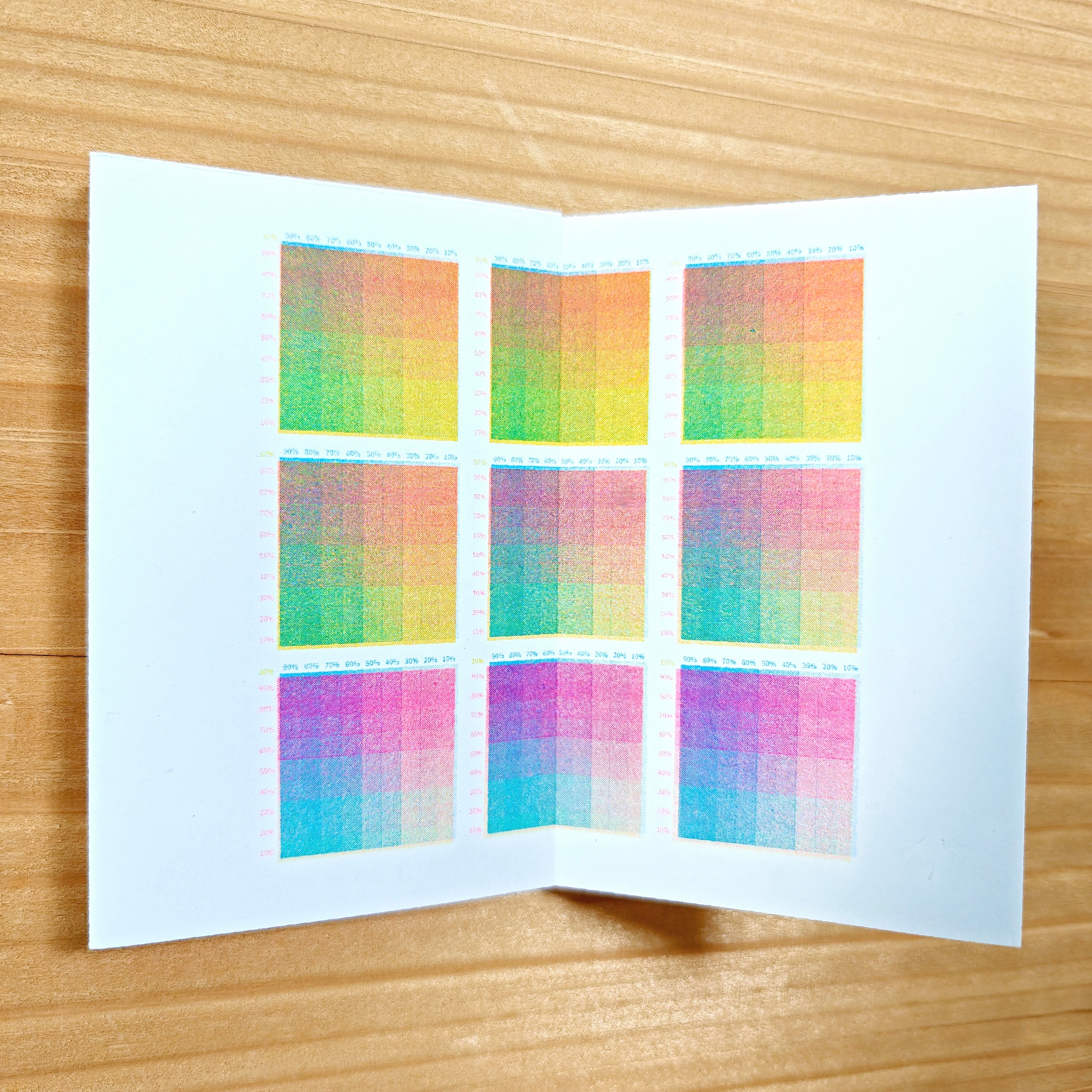 Risograph Color Swatches - Fluorescent Pink, Yellow, Aqua