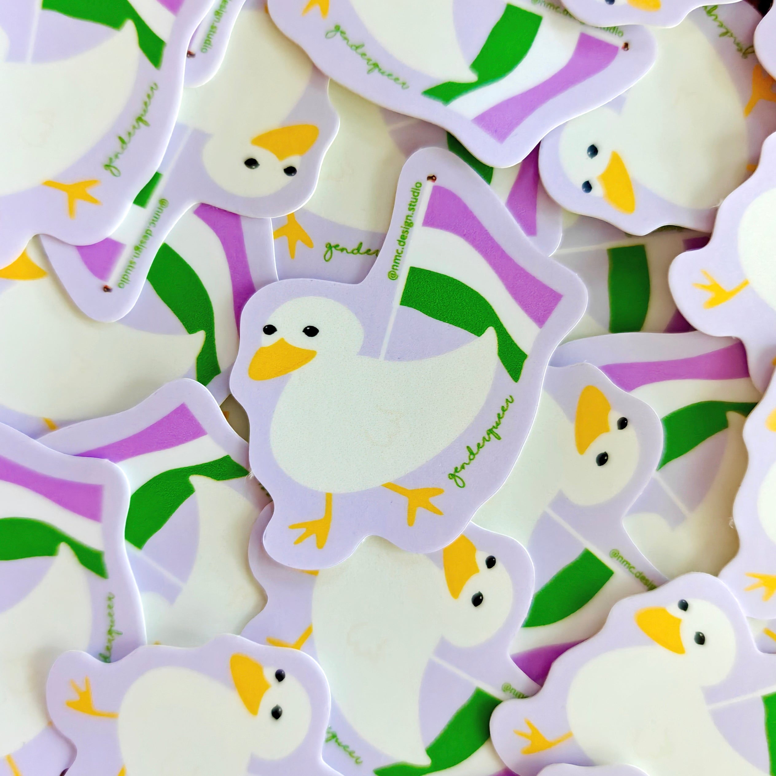 Gus the Duck Pride Flag Sticker - Weatherproof