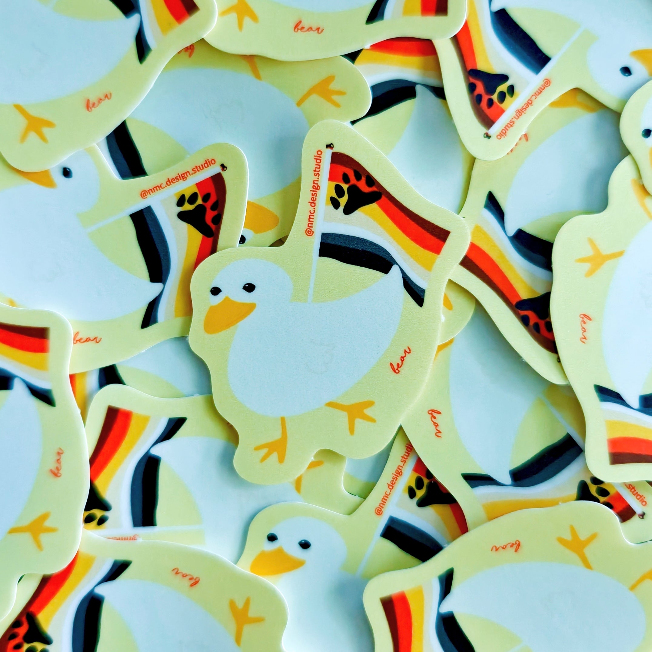 Gus the Duck Pride Flag Sticker - Weatherproof