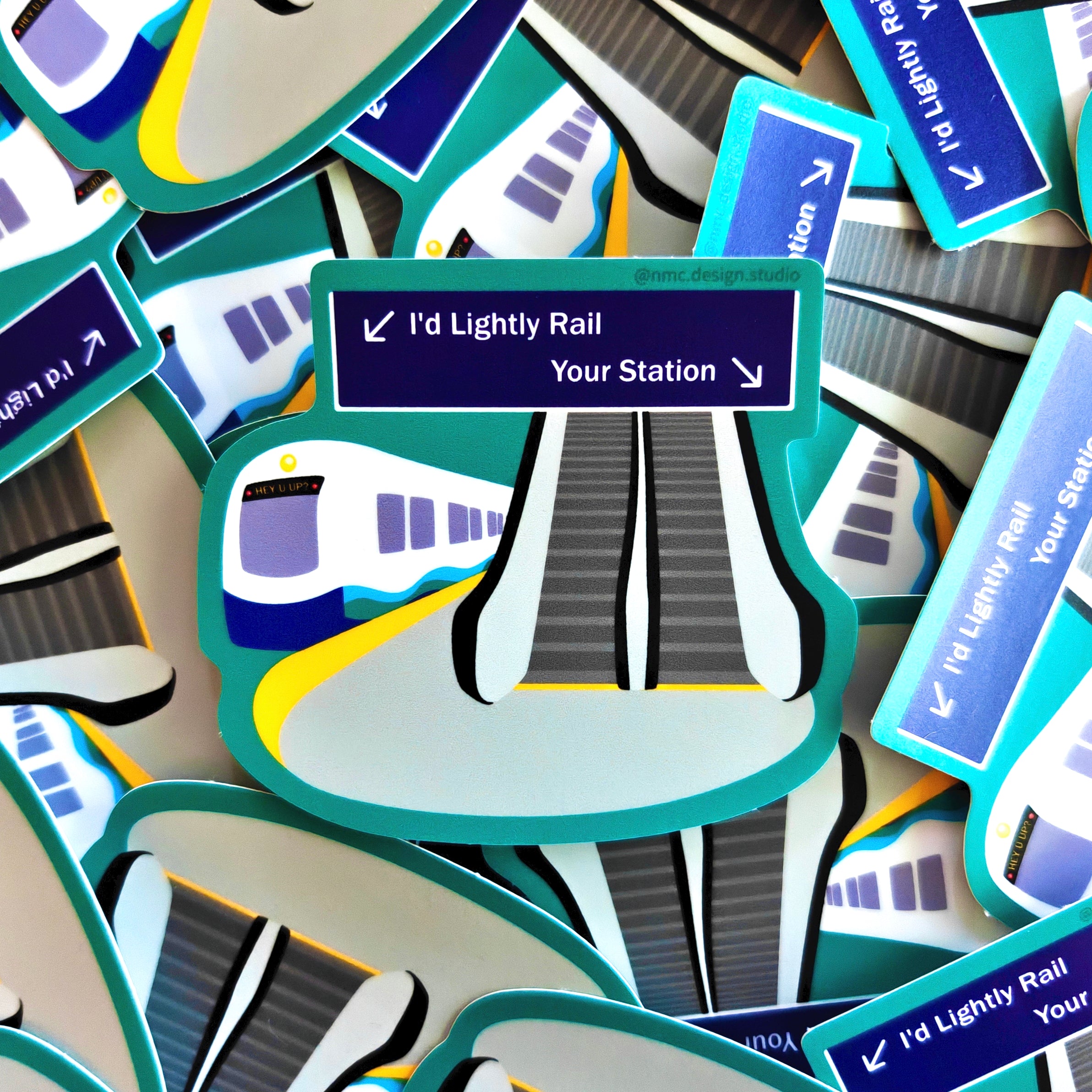 Lightly Rail Your Station - Funny Transit Vinyl Sticker