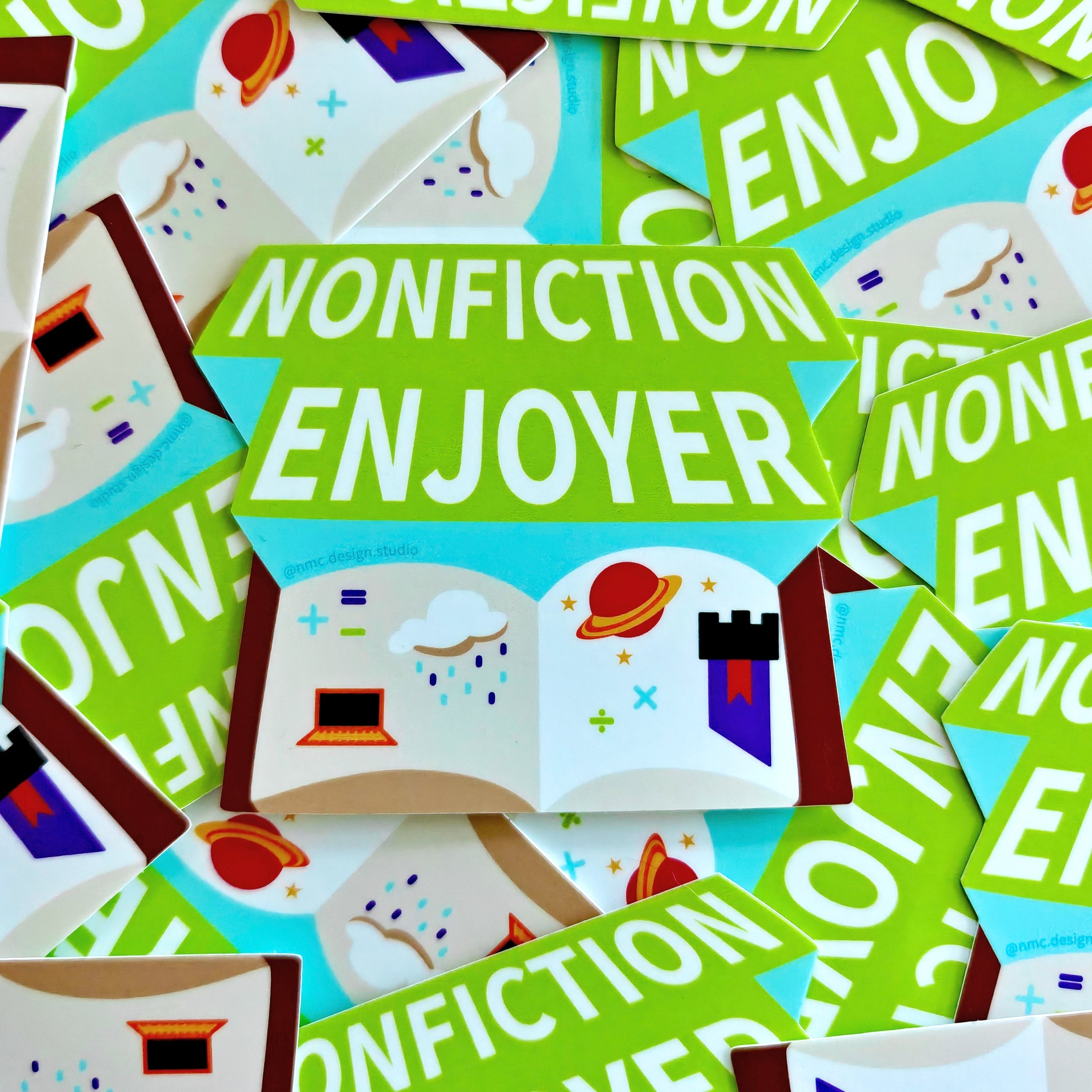 Fiction or Non-Fiction Enjoyer - Book Lover Vinyl Sticker