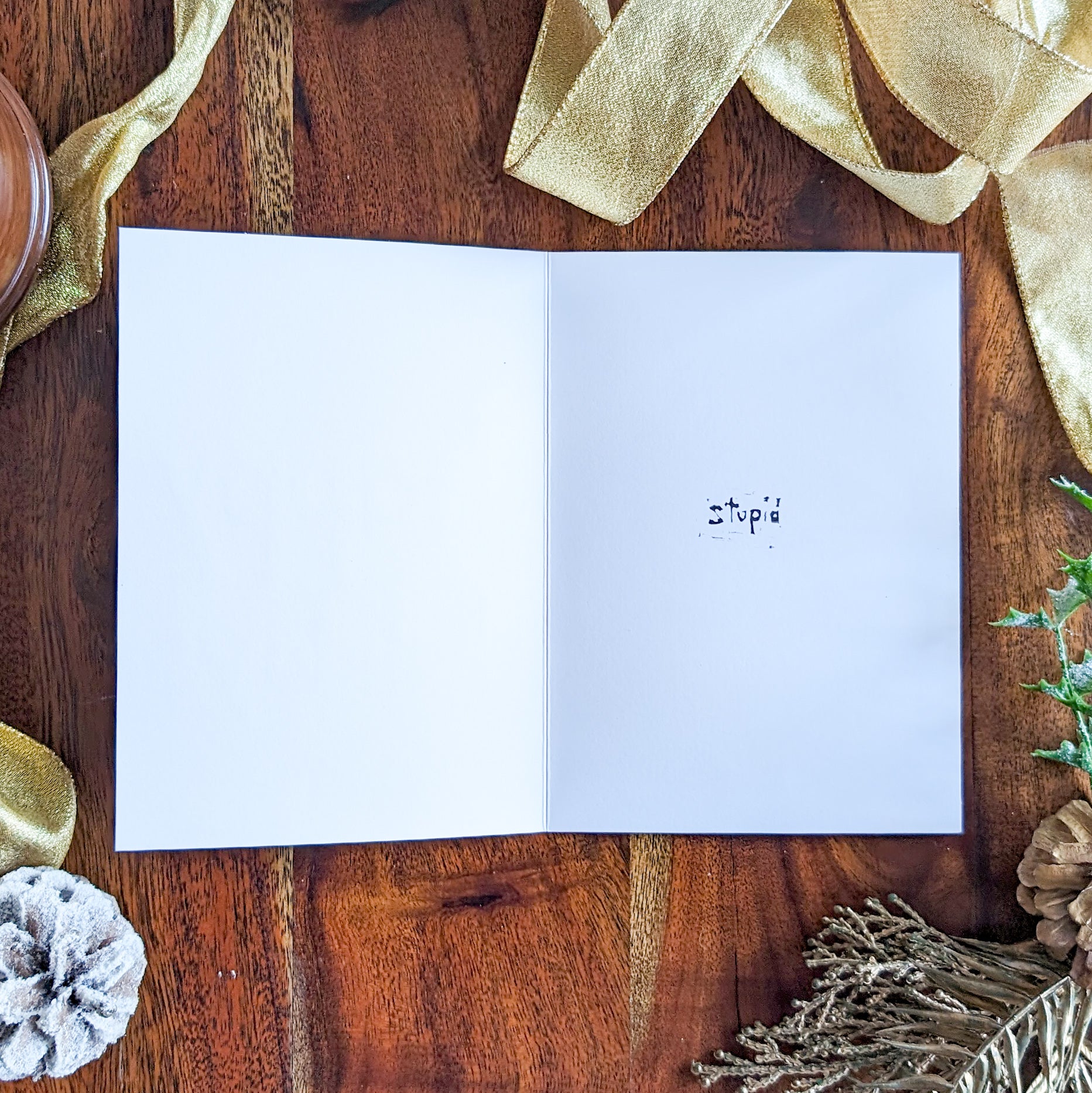 Happy Holidays Stupid - Rude Christmas Card